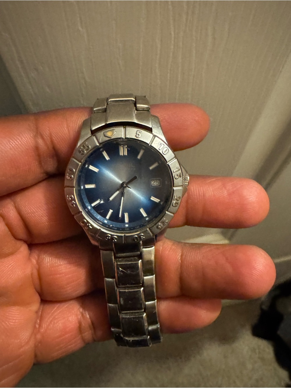 Fossil Men’s Blue Dial Stainless Steel Quartz Date